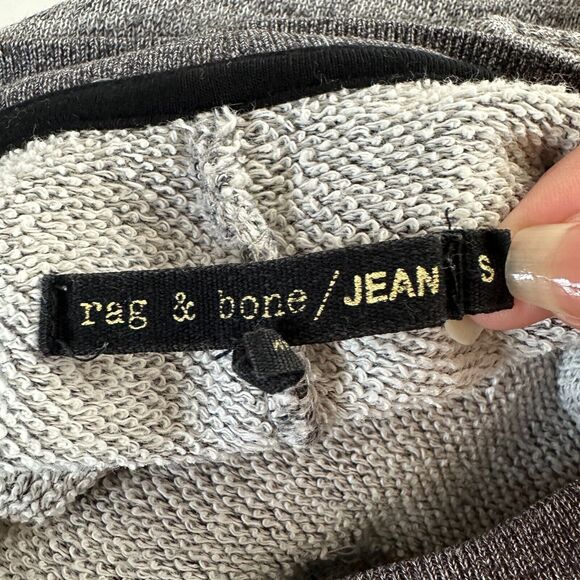 Rag & Bone Heather Gray Georgia Boxy Jumper Sweatshirt Dark Gray Trim S - Picture 9 of 13